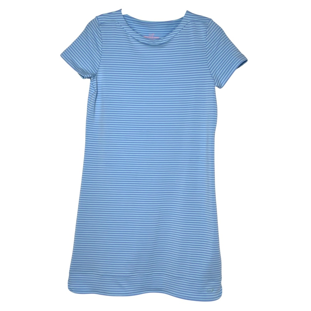 Vineyard Vines Girls Short Sleeve Stripe Sankaty Dress Sz L(14) EUC Blue‎ Preppy